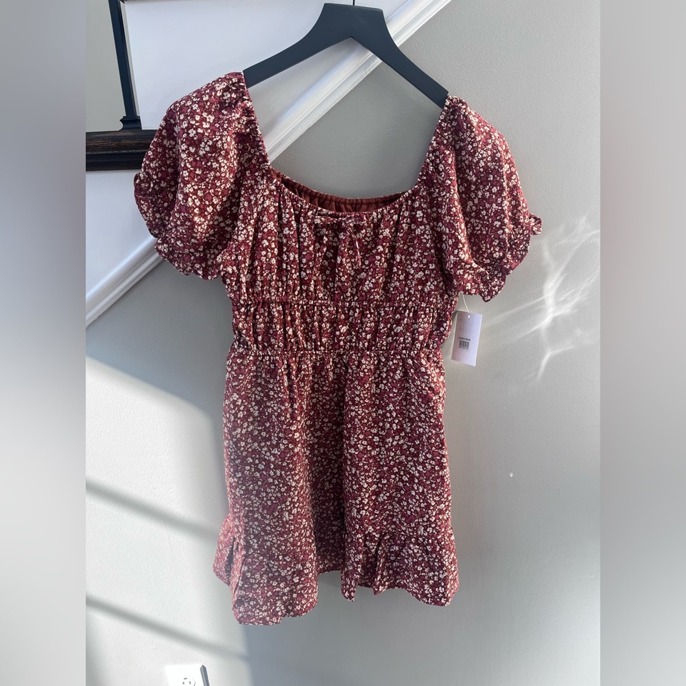 Treasure & Bond Red Floral Casual Dress